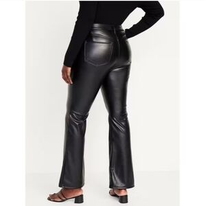 Old Navy Black Faux Leather Cropped Pants